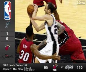 yapboz 2014 NBA Finalleri, 1 maç, Miami Heat 95 - San Antonio Spurs 110